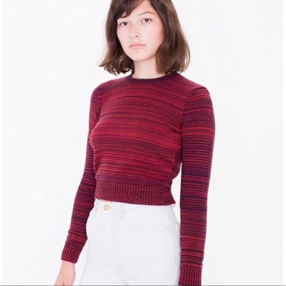 American Apparel Red Striped Sweater